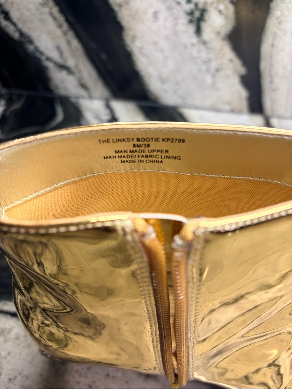 Katy Perry The Linksy Gold Metallic Watch Heel Ankle Boots Size 8 - Picture 9 of 10